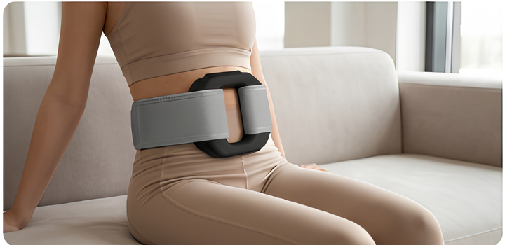 Veloura Fascia Ring — Fascia Release & Recovery Massager in use